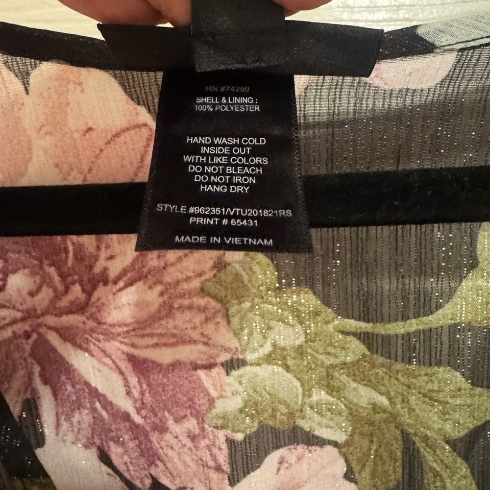 Alexa B Nites Black Elegant Floral Long Sleeve Maxi Dress in size 20W. - Picture 5 of 6